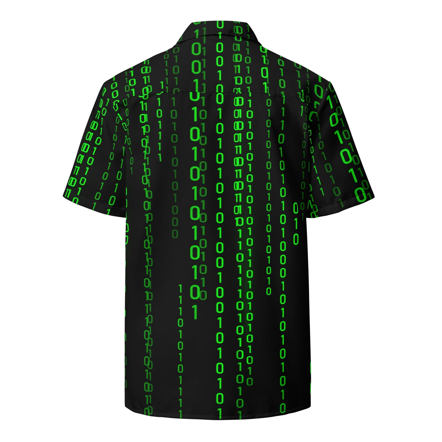 Image of the Matrix Falling Binary Button Shirt (unisex).