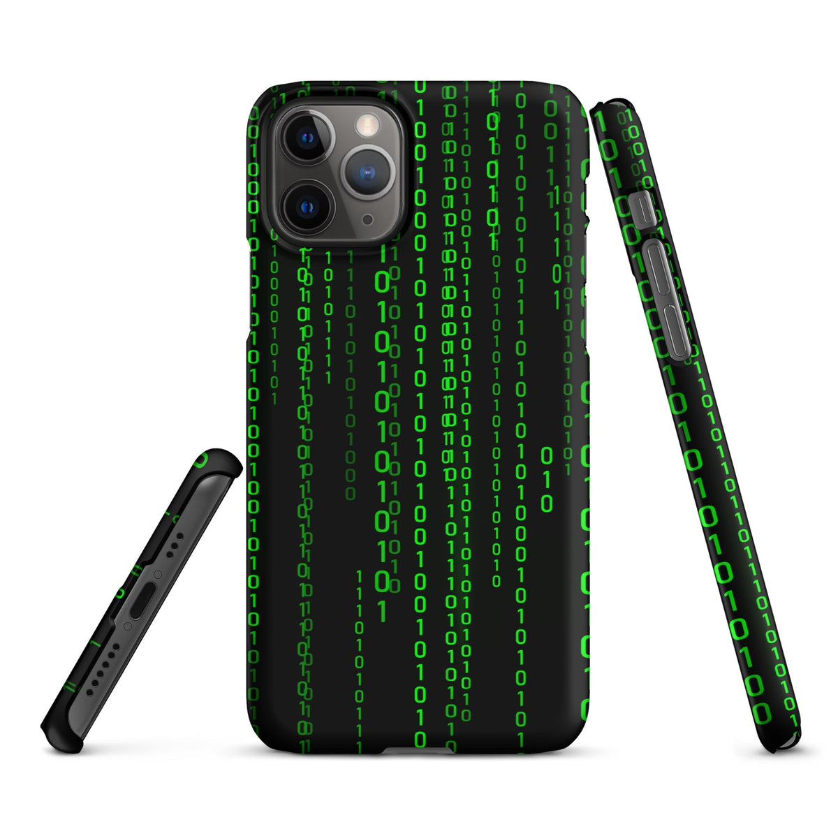 Image of the Matrix Falling Binary Snap Case for iPhone iPhone 11 Pro.