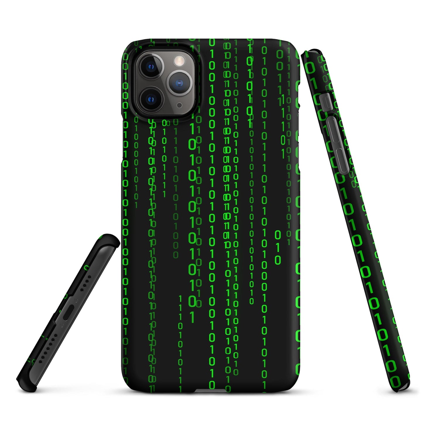 Image of the Matrix Falling Binary Snap Case for iPhone iPhone 11 Pro Max.