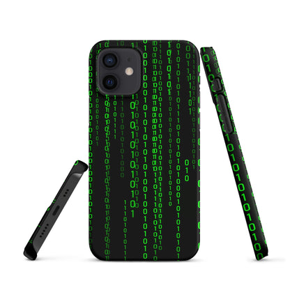 Image of the Matrix Falling Binary Snap Case for iPhone iPhone 12.