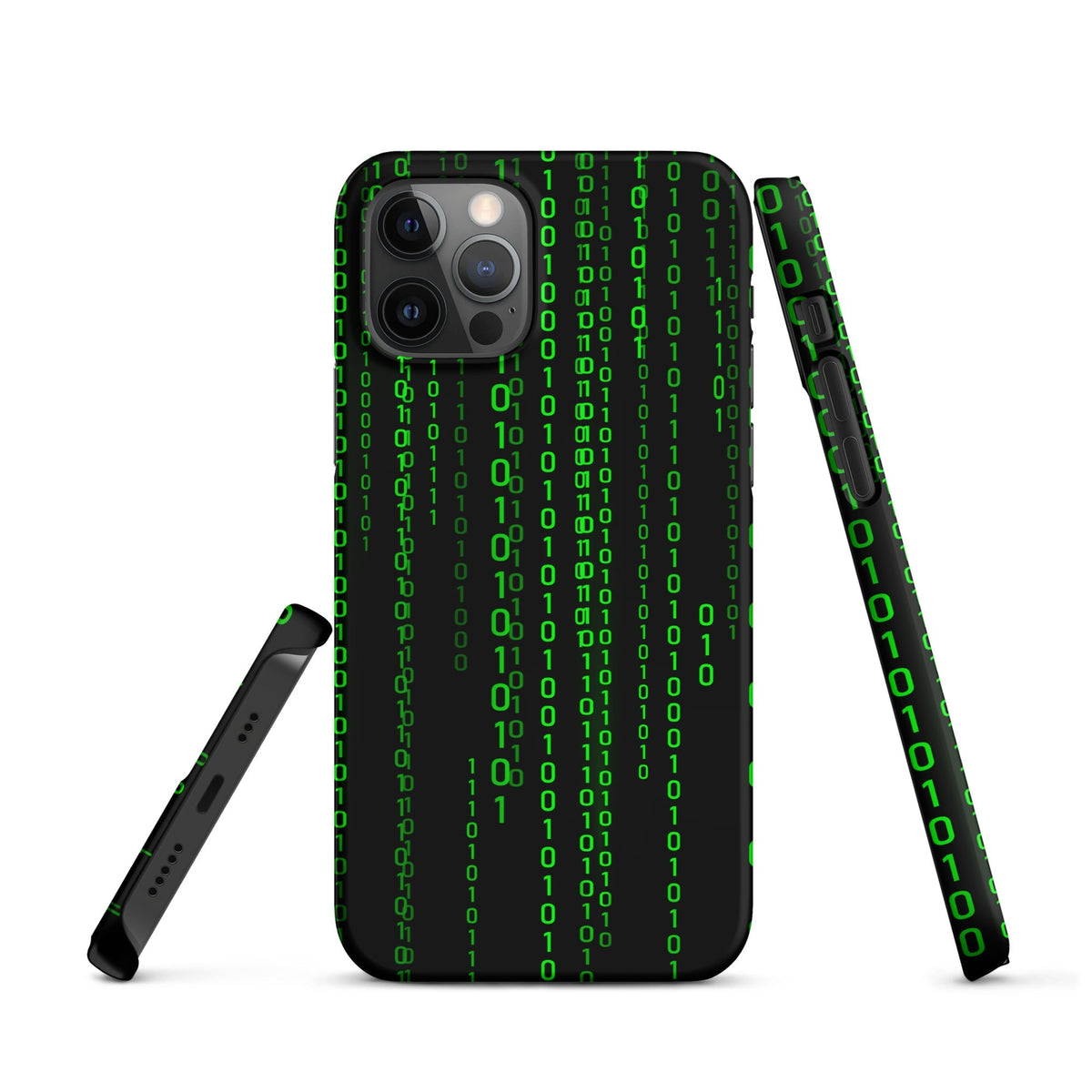 Image of the Matrix Falling Binary Snap Case for iPhone iPhone 12 Pro.