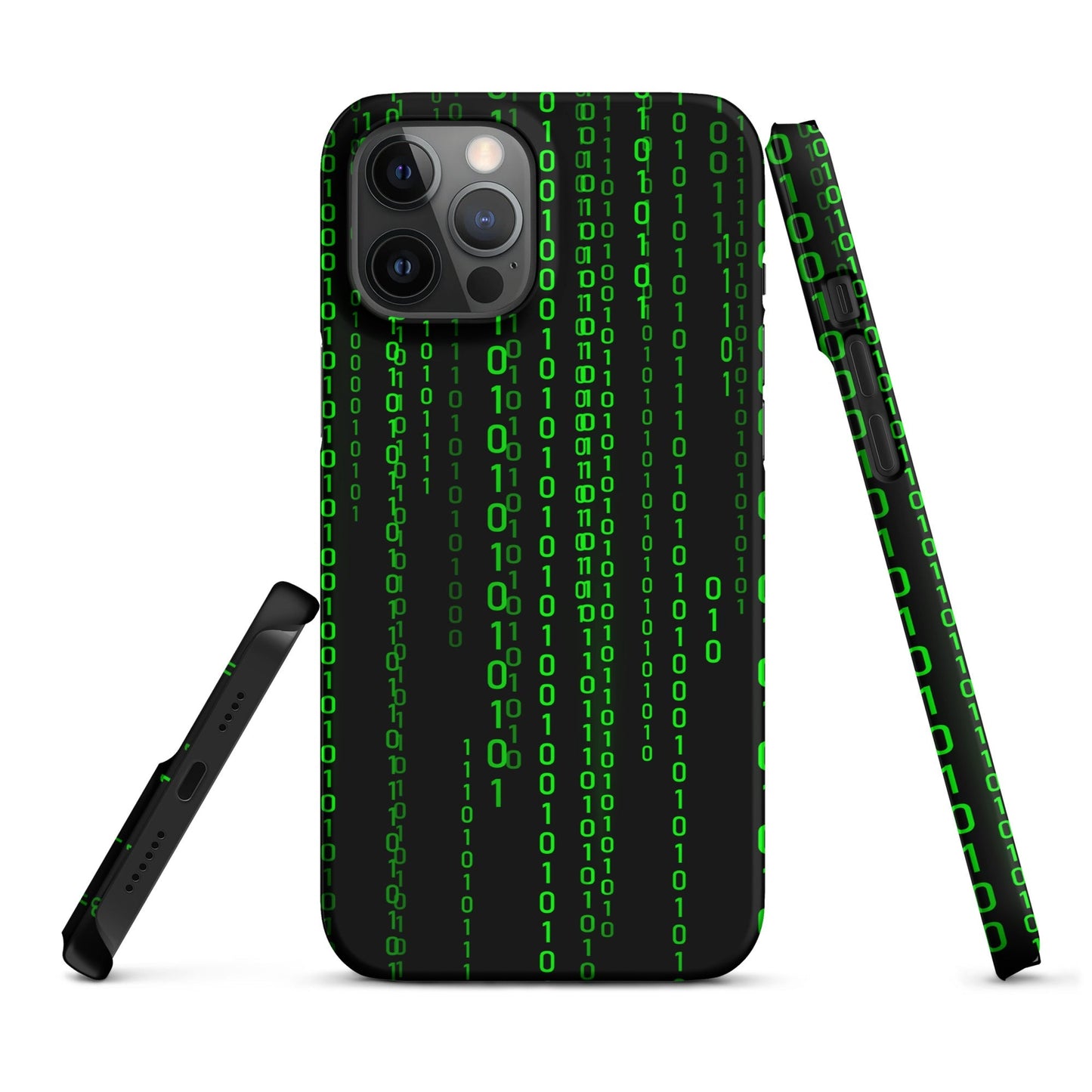 Image of the Matrix Falling Binary Snap Case for iPhone iPhone 12 Pro Max.