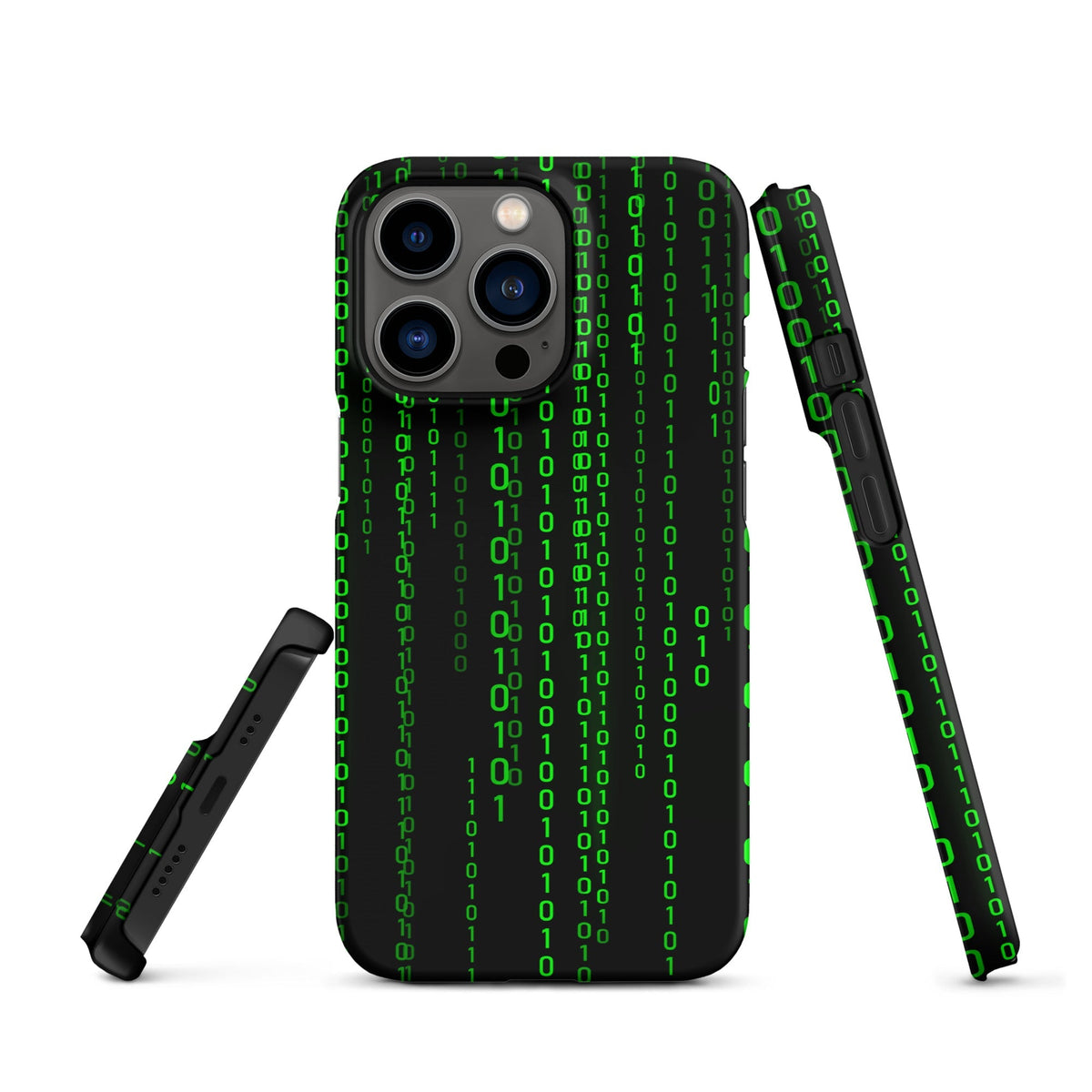 Image of the Matrix Falling Binary Snap Case for iPhone iPhone 13 Pro.