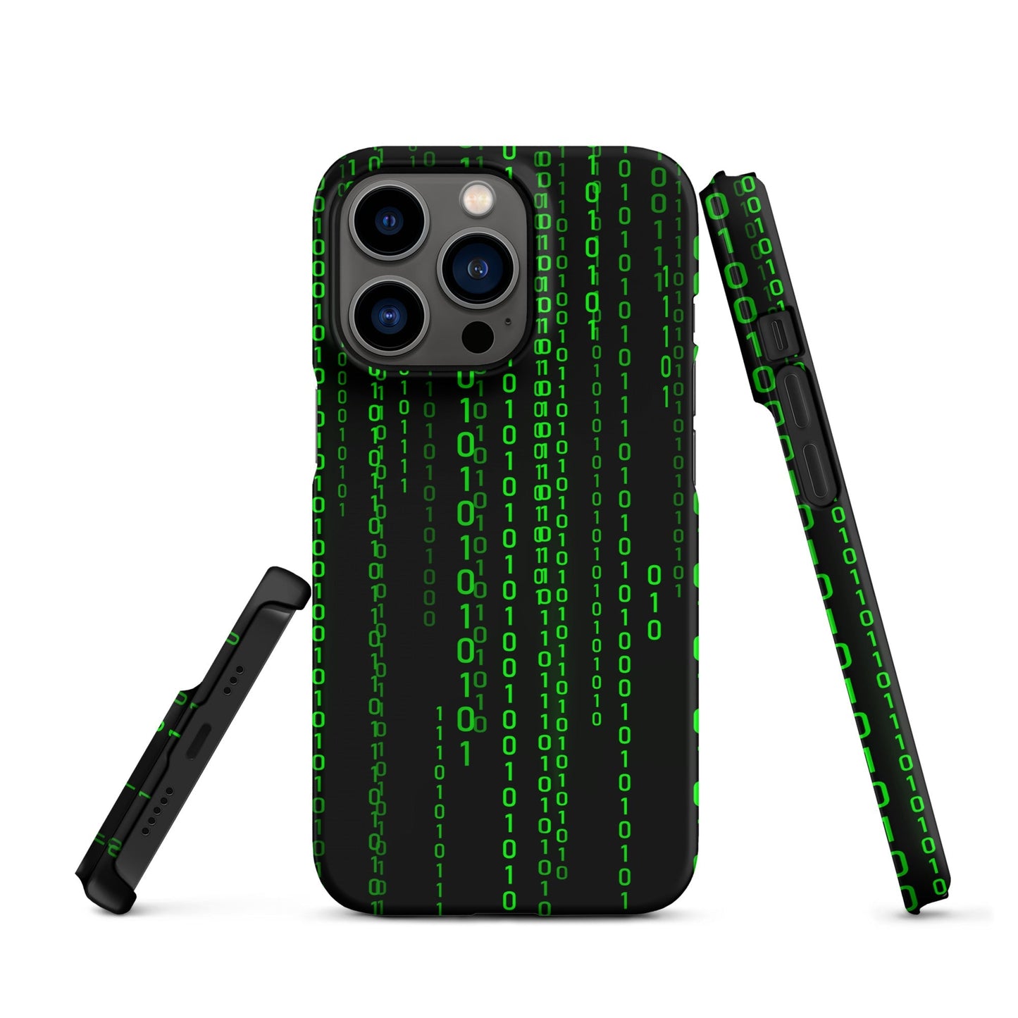 Image of the Matrix Falling Binary Snap Case for iPhone iPhone 13 Pro.