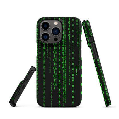 Image of the Matrix Falling Binary Snap Case for iPhone iPhone 13 Pro.