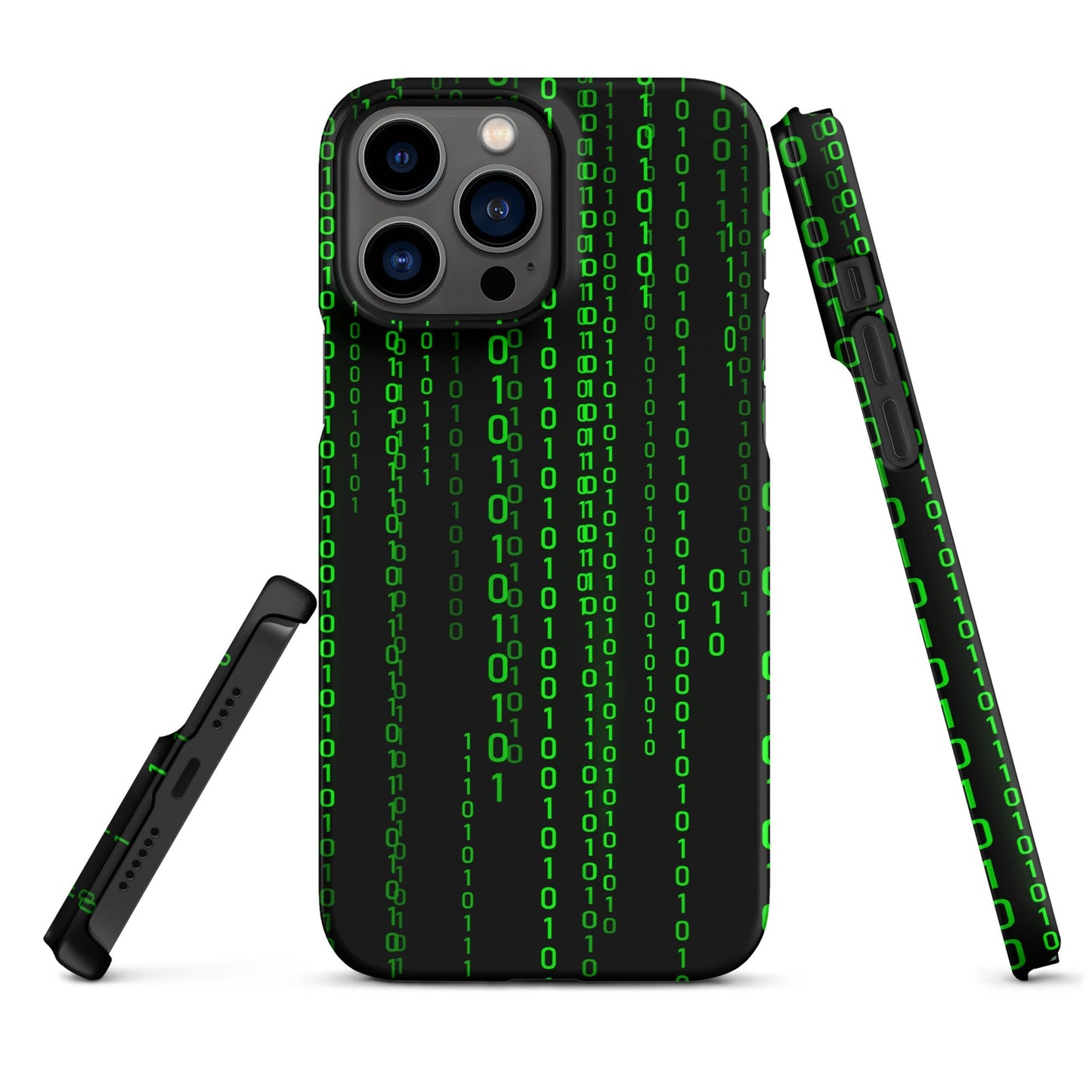 Image of the Matrix Falling Binary Snap Case for iPhone iPhone 13 Pro Max.
