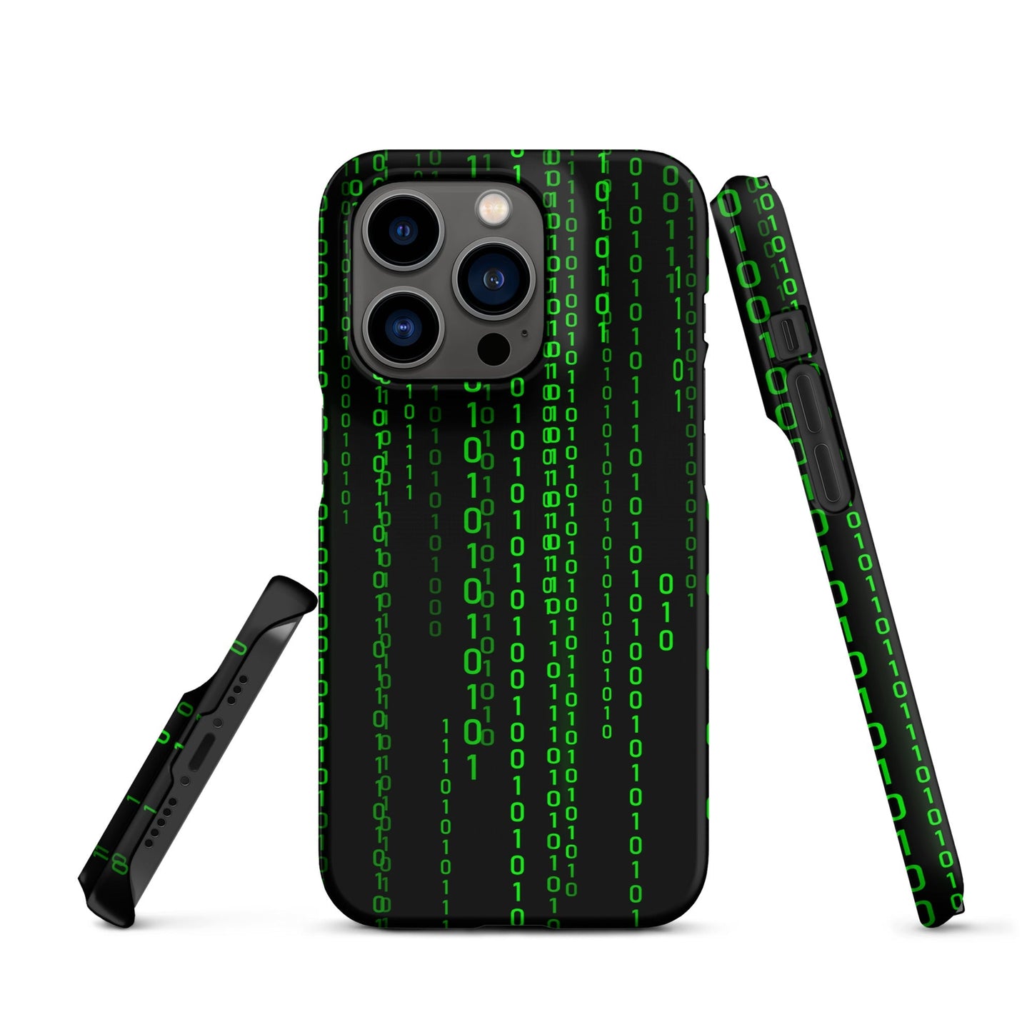 Image of the Matrix Falling Binary Snap Case for iPhone iPhone 14 Pro.
