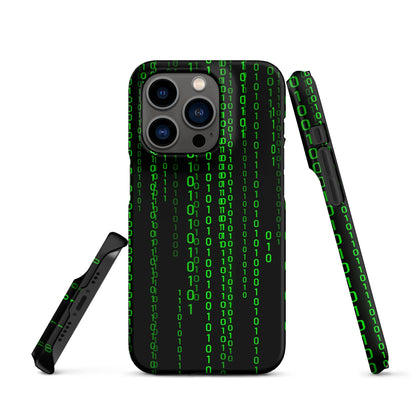 Image of the Matrix Falling Binary Snap Case for iPhone iPhone 14 Pro.