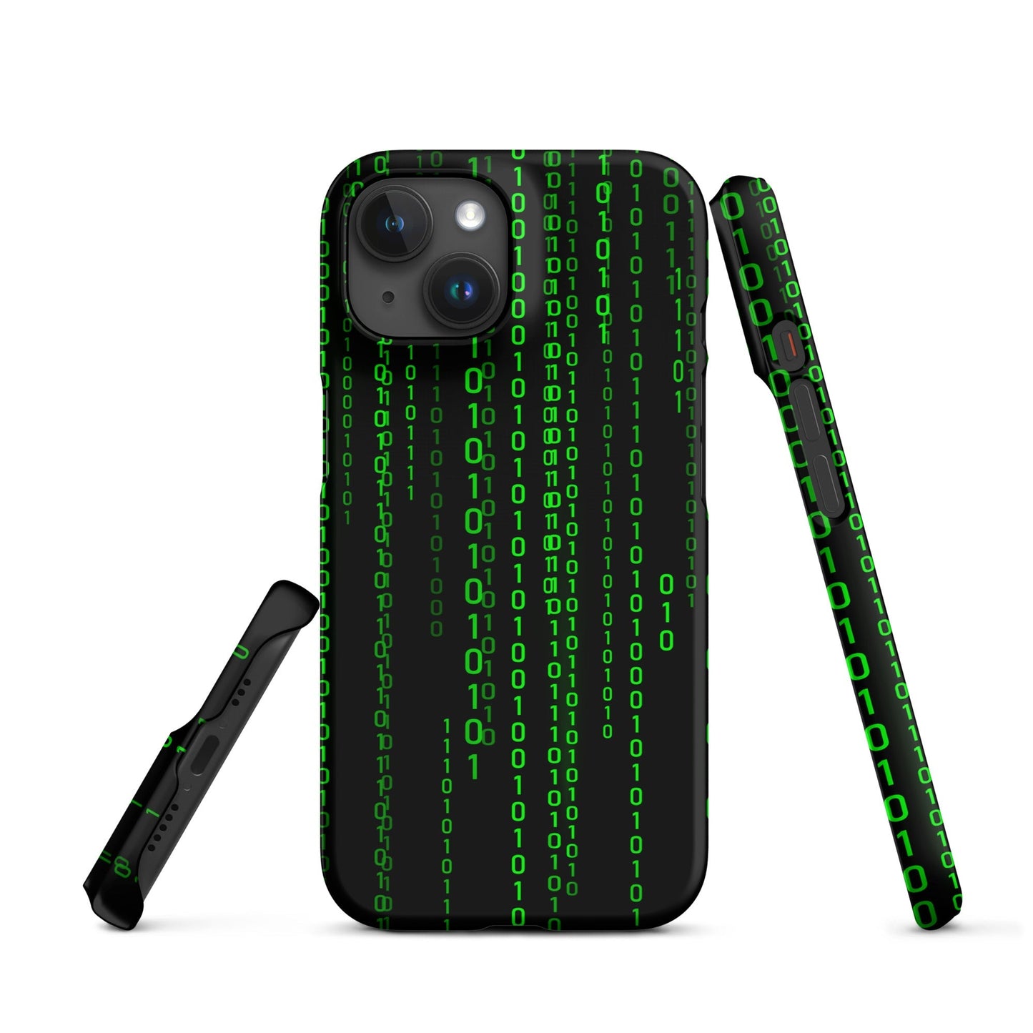Image of the Matrix Falling Binary Snap Case for iPhone iPhone 15.