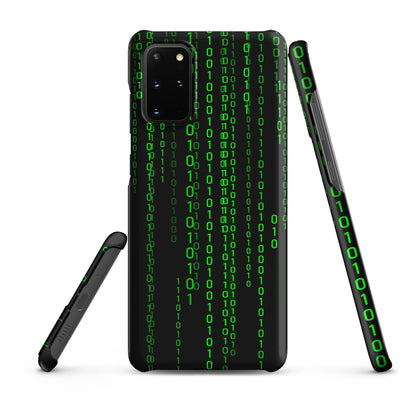 Image of the Matrix Falling Binary Snap Case for Samsung Samsung Galaxy S20 Plus.