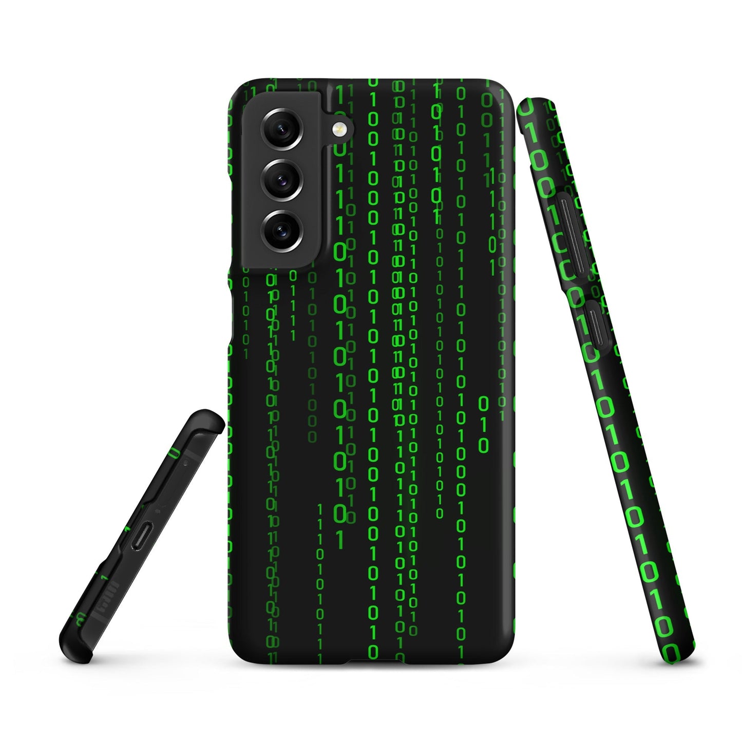 Image of the Matrix Falling Binary Snap Case for Samsung Samsung Galaxy S21 FE.