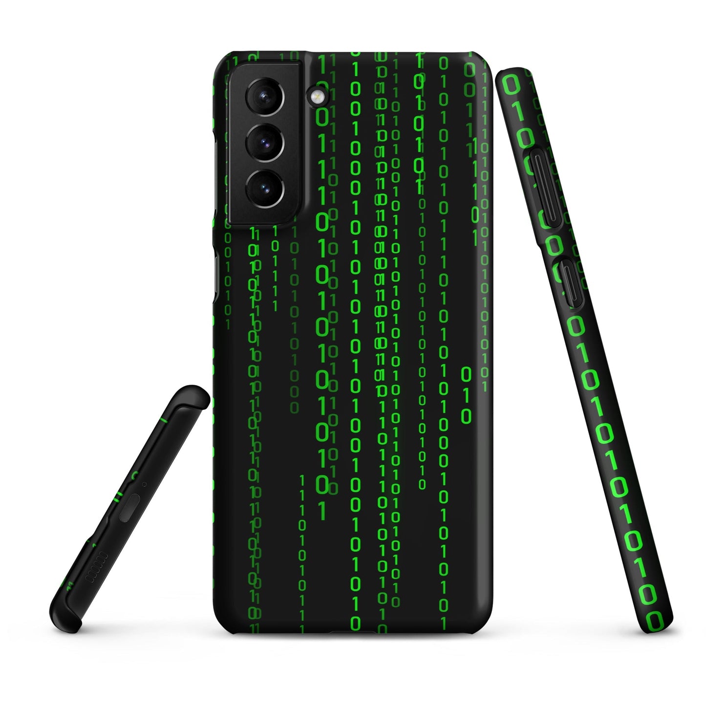 Image of the Matrix Falling Binary Snap Case for Samsung Samsung Galaxy S21 Plus.