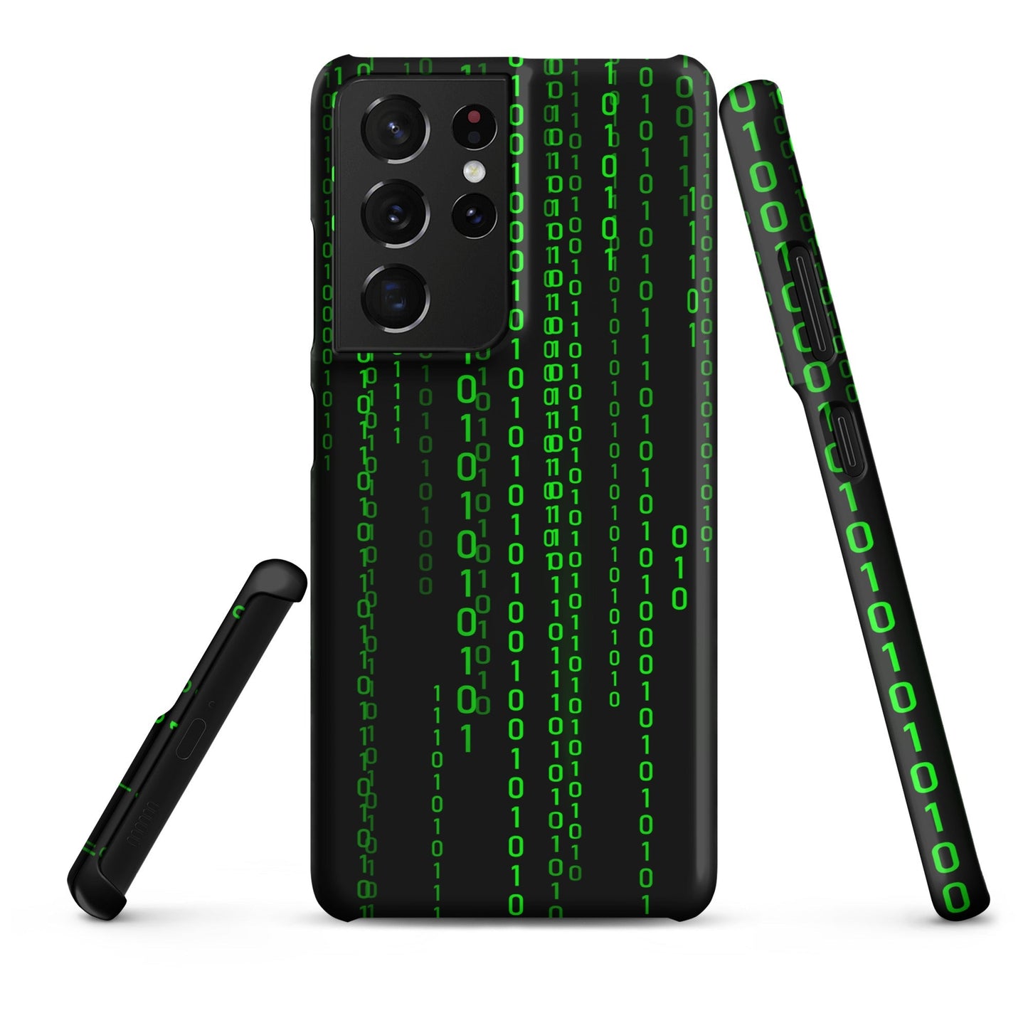 Image of the Matrix Falling Binary Snap Case for Samsung Samsung Galaxy S21 Ultra.