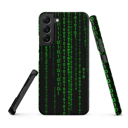 Image of the Matrix Falling Binary Snap Case for Samsung Samsung Galaxy S22 Plus.