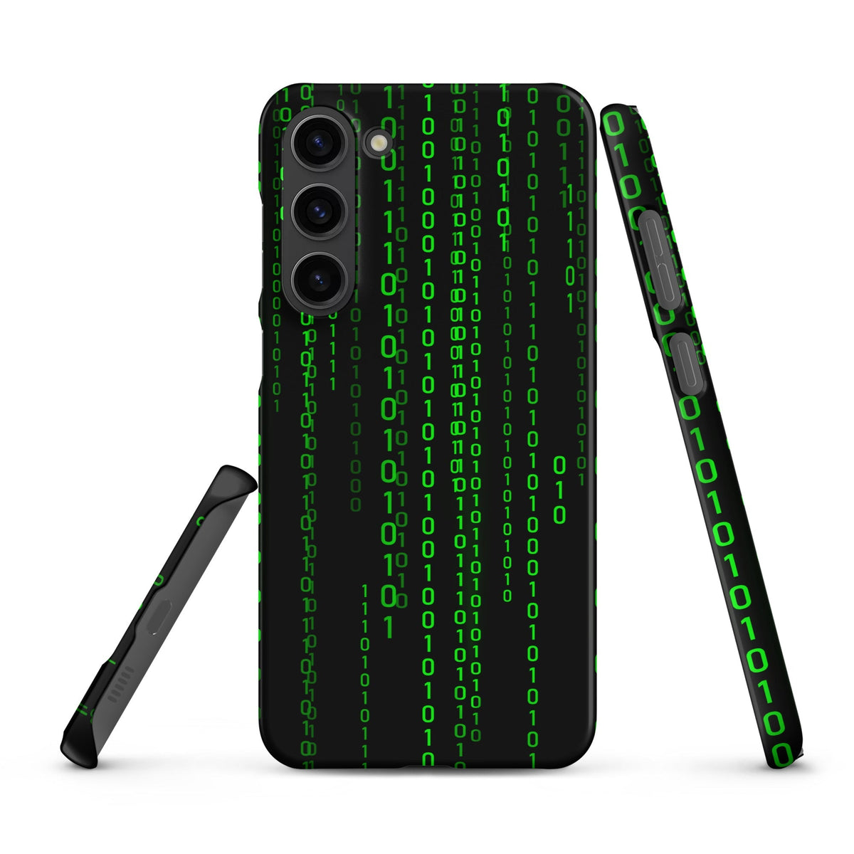 Image of the Matrix Falling Binary Snap Case for Samsung Samsung Galaxy S23 Plus.