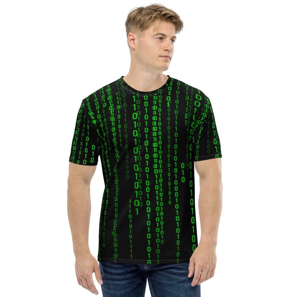 Image of the Matrix Falling Binary T-Shirt (men).