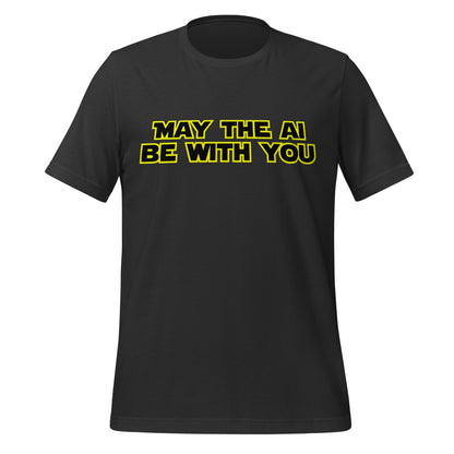 Product mockup photo of the May The AI Be With You T Shirt (unisex) Dark Grey / M.