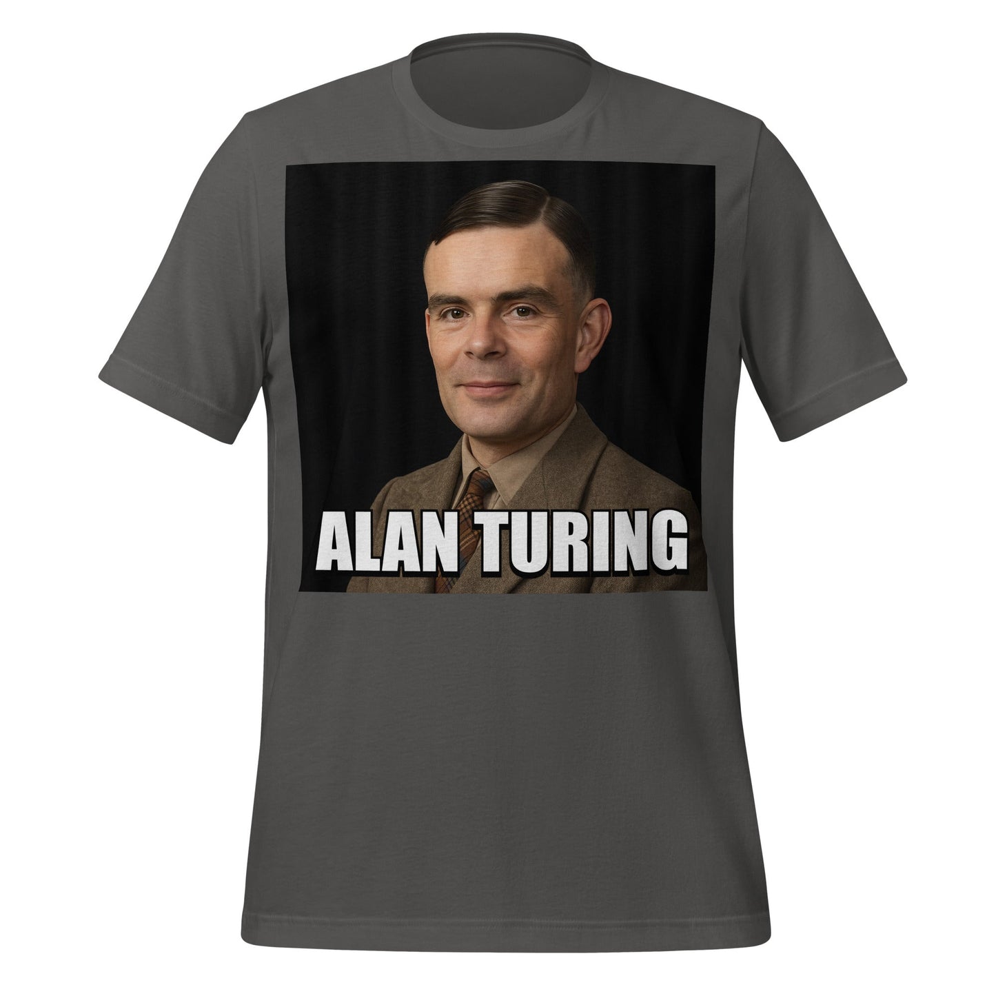 Image of the Meme Portrait of Alan Turing T-Shirt (unisex) Asphalt / S.