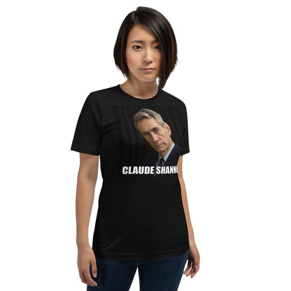 Image of the Meme Portrait of Claude Shannon T-Shirt (unisex).