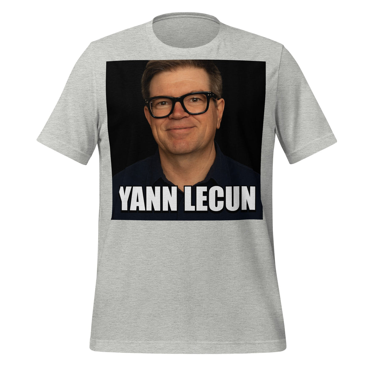 Image of the Meme Portrait of Yann LeCun T-Shirt (unisex) Athletic Heather / XS.