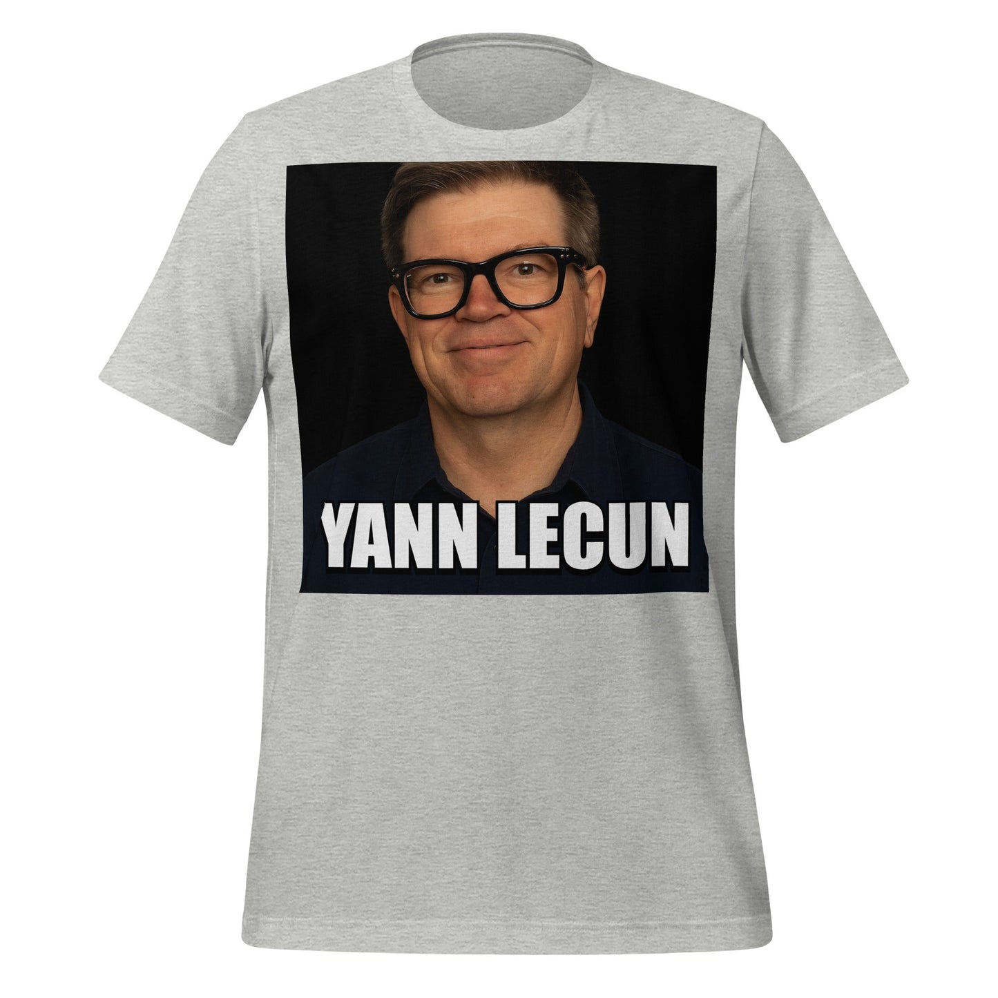 Image of the Meme Portrait of Yann LeCun T-Shirt (unisex) Athletic Heather / XS.