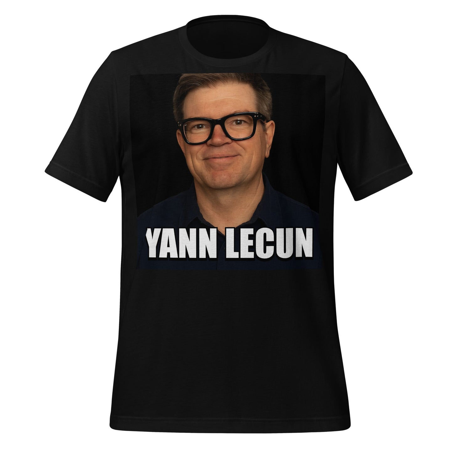Image of the Meme Portrait of Yann LeCun T-Shirt (unisex) Black / XS.