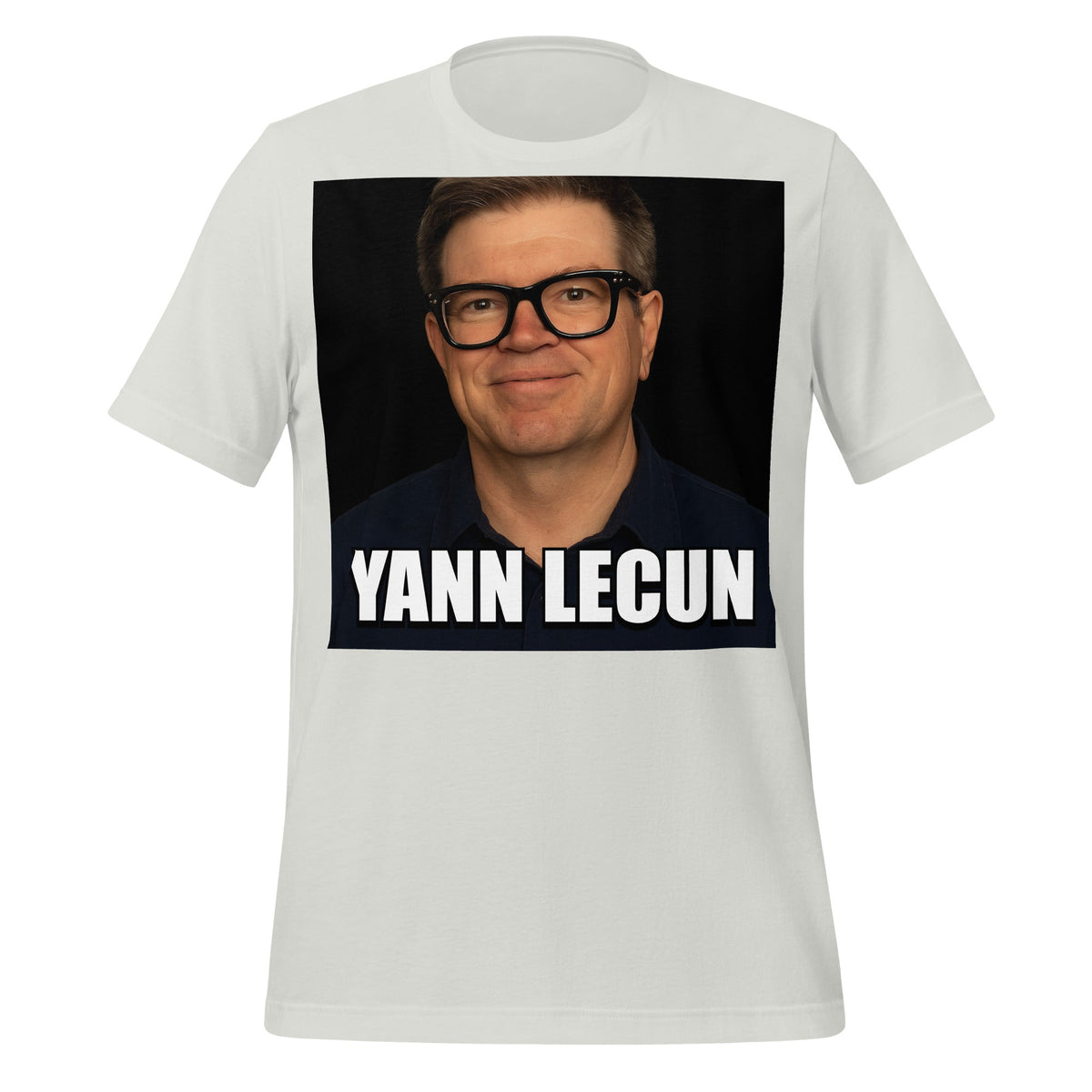 Image of the Meme Portrait of Yann LeCun T-Shirt (unisex) Silver / S.