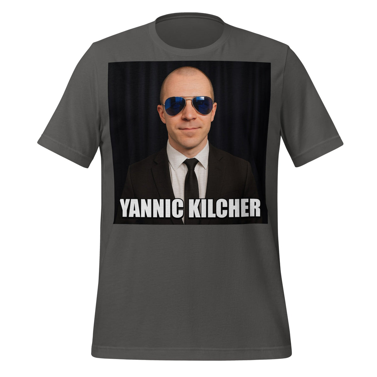 Image of the Meme Portrait of Yannic Kilcher T-Shirt (unisex) Asphalt / S.