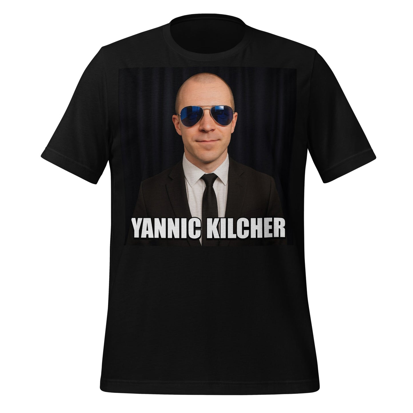 Image of the Meme Portrait of Yannic Kilcher T-Shirt (unisex) Black / XS.