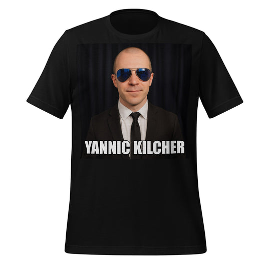 Image of the Meme Portrait of Yannic Kilcher T-Shirt (unisex) Black / XS.