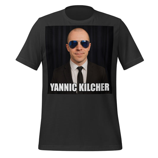 Image of the Meme Portrait of Yannic Kilcher T-Shirt (unisex) Dark Grey / XS.