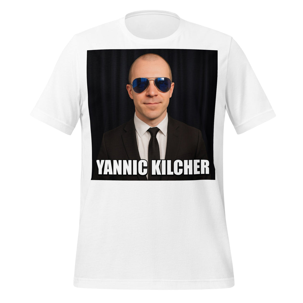 Image of the Meme Portrait of Yannic Kilcher T-Shirt (unisex) White / XS.