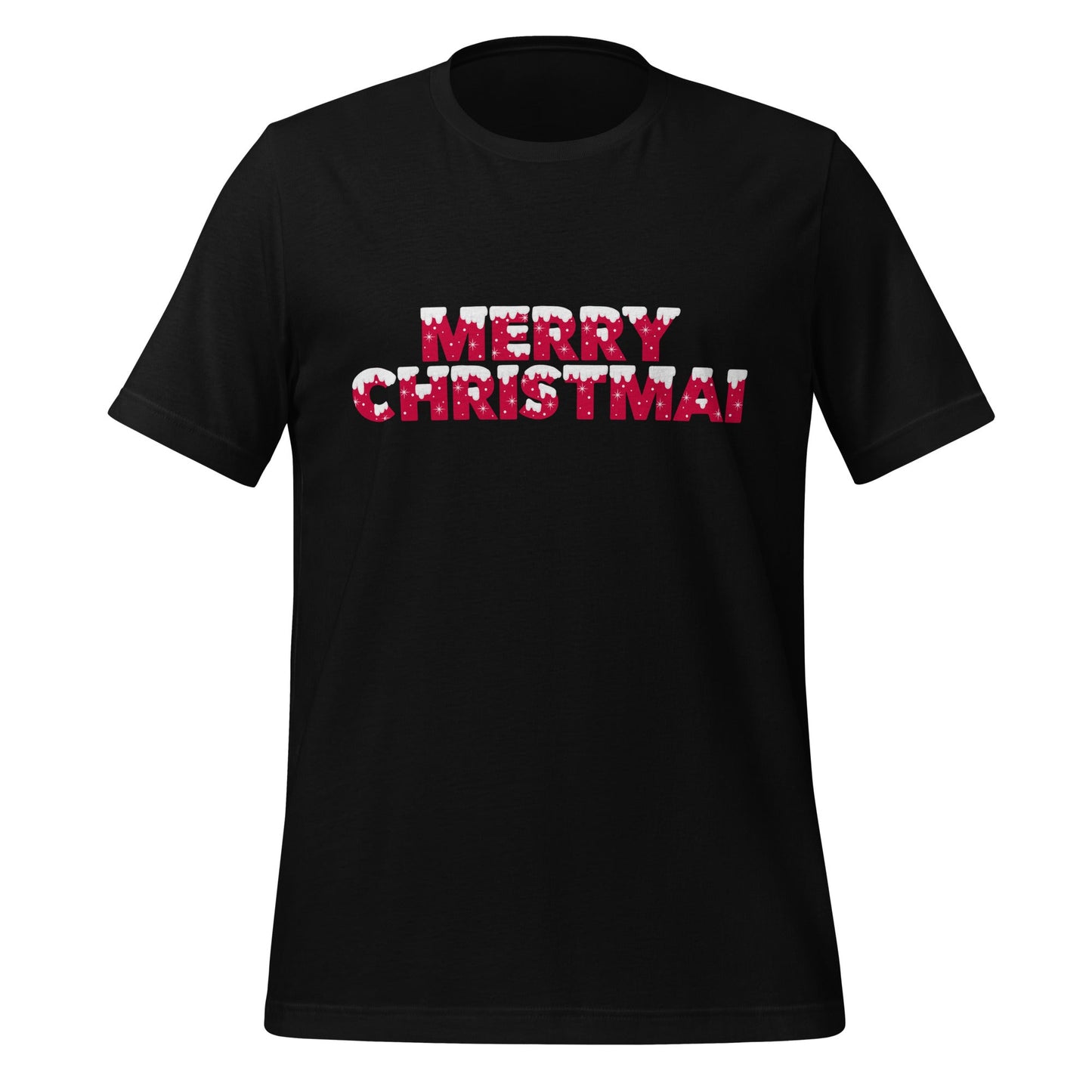 Image of the MERRY CHRISTMAI T-Shirt (unisex) Black / XS.