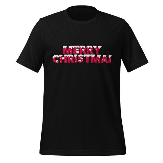 Image of the MERRY CHRISTMAI T-Shirt (unisex) Black / XS.