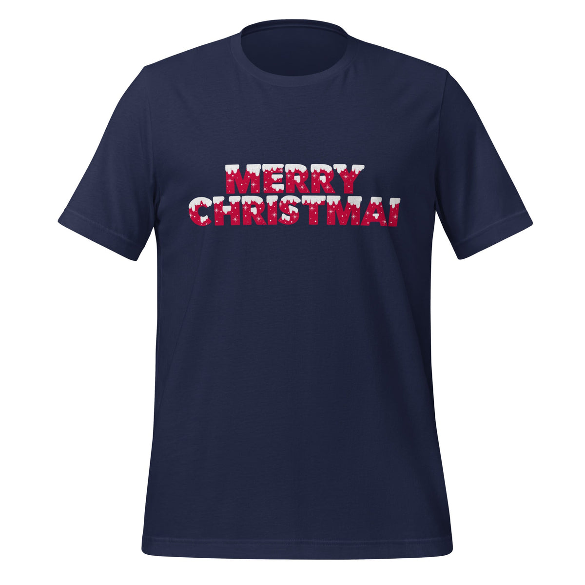 Image of the MERRY CHRISTMAI T-Shirt (unisex) Navy / XS.
