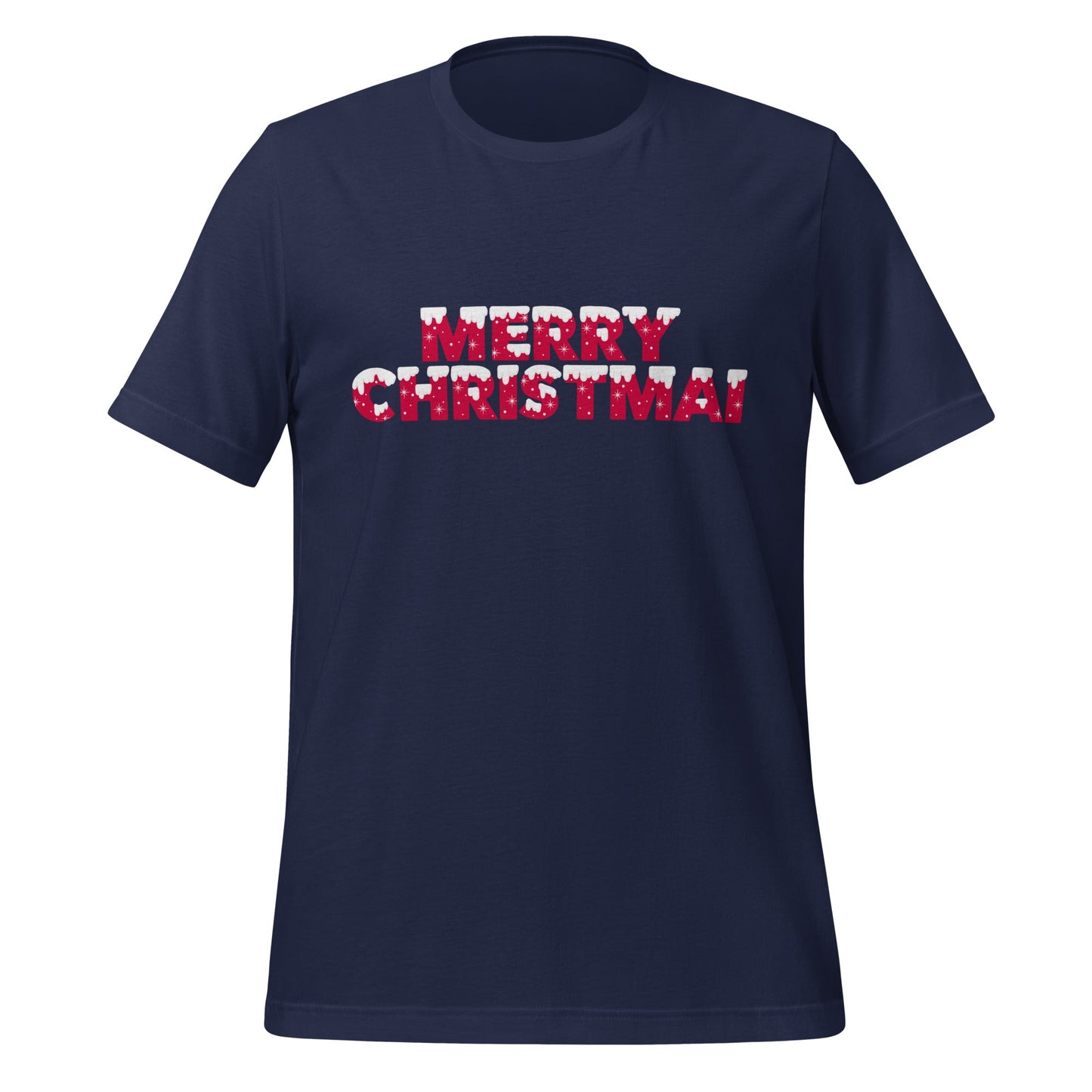 Image of the MERRY CHRISTMAI T-Shirt (unisex) Navy / XS.