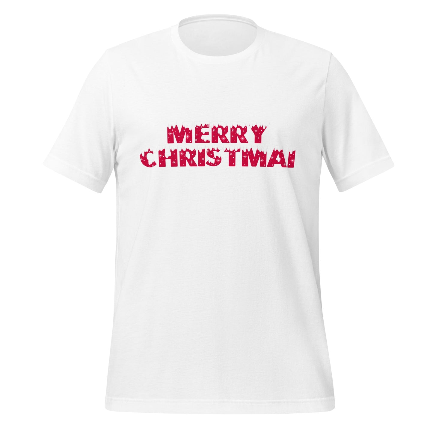 Image of the MERRY CHRISTMAI T-Shirt (unisex) White / XS.