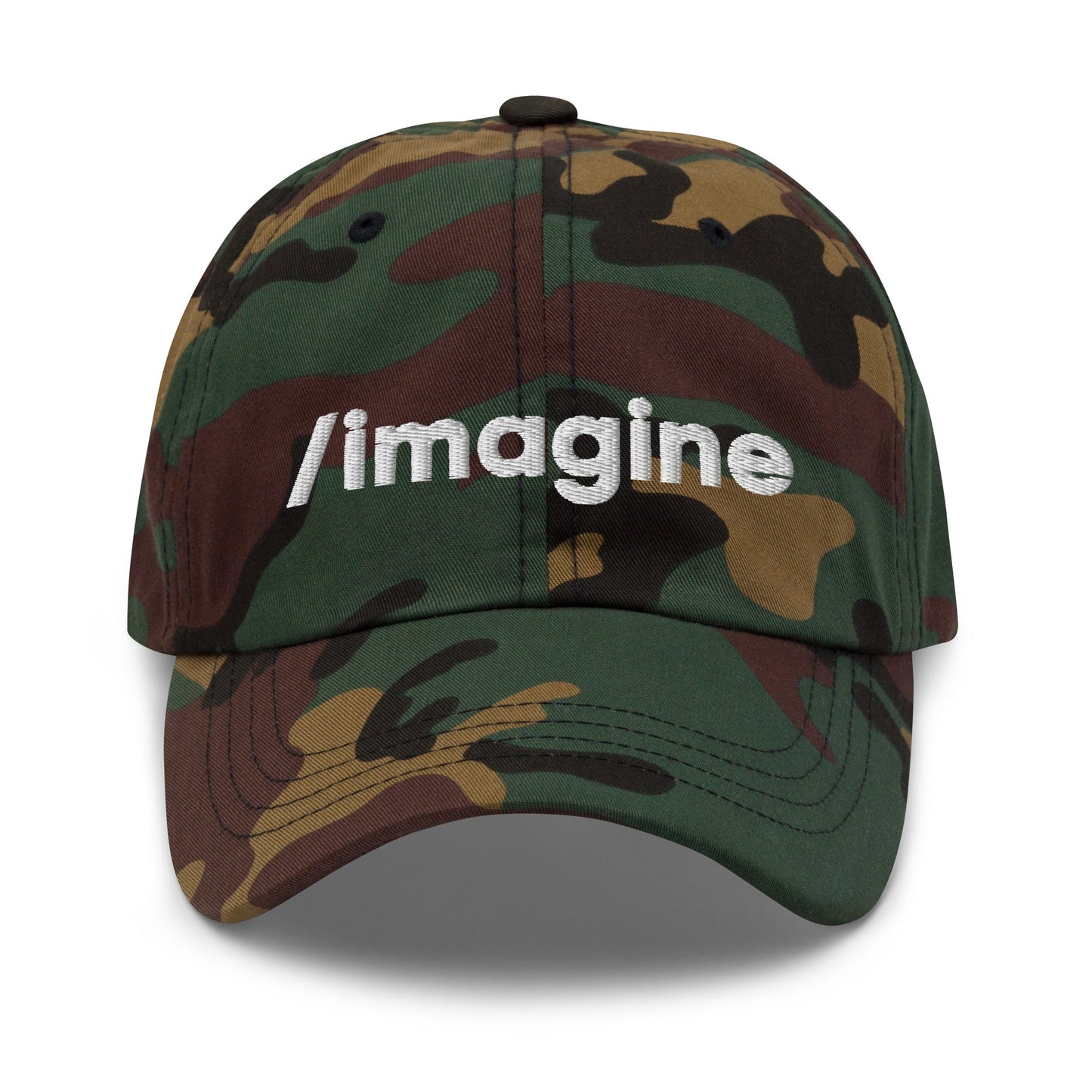 Image of the Midjourney /imagine Prompt Cap Green Camo.