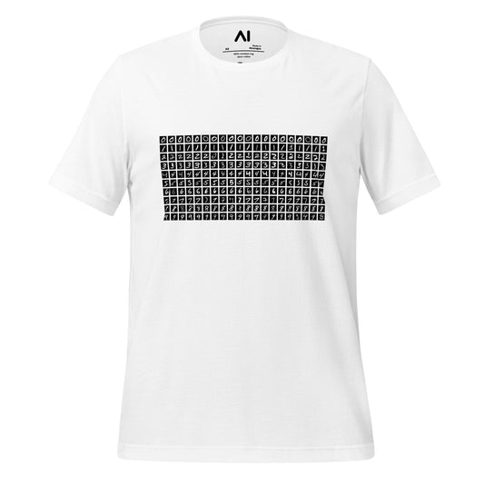 Product mockup photo of the MNIST Number Dataset T Shirt (unisex) White / M.