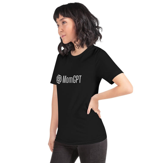 Product mockup photo of the MomGPT T Shirt 4 (unisex).