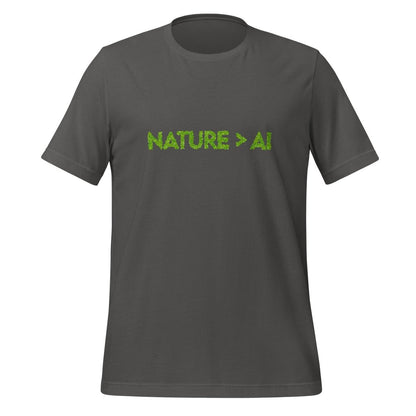 Product mockup photo of the Nature Trumps AI T Shirt (unisex) Asphalt / M.