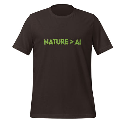 Product mockup photo of the Nature Trumps AI T Shirt (unisex) Brown / M.