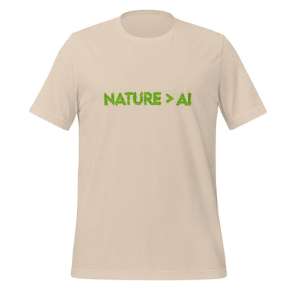 Product mockup photo of the Nature Trumps AI T Shirt (unisex) Soft Cream / M.