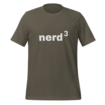 Product mockup photo of the Nerd Cubed T Shirt (unisex) Army / M.