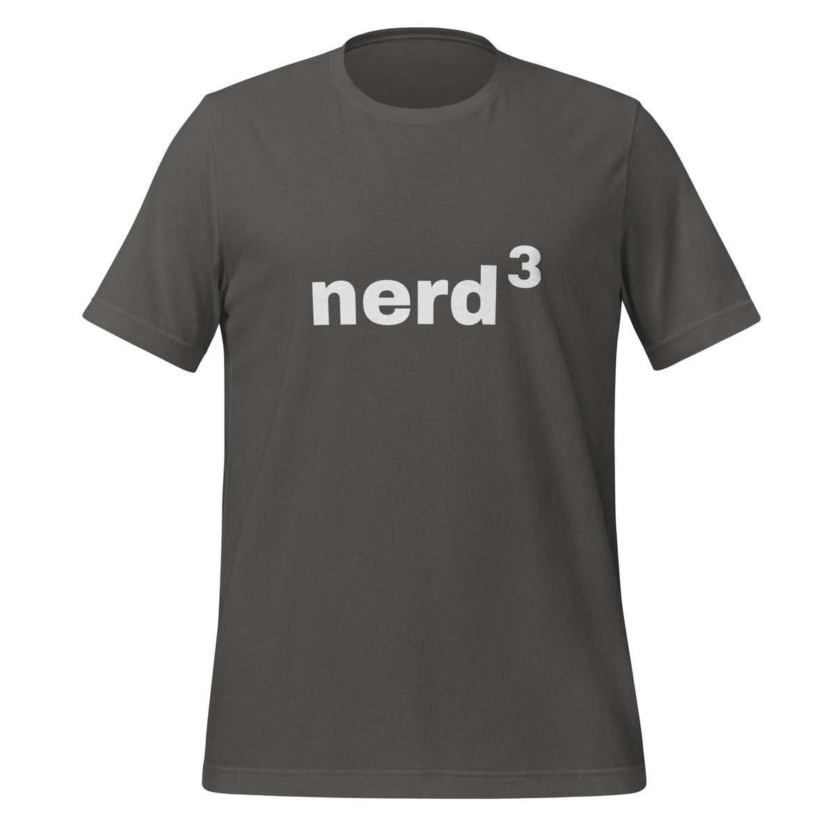 Product mockup photo of the Nerd Cubed T Shirt (unisex) Asphalt / M.
