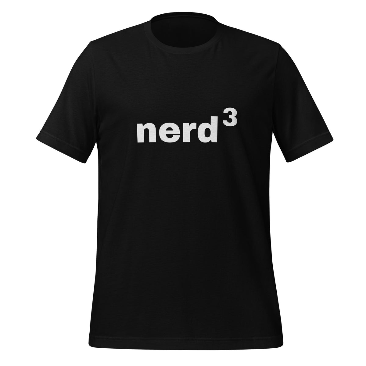 Product mockup photo of the Nerd Cubed T Shirt (unisex) Black / M.