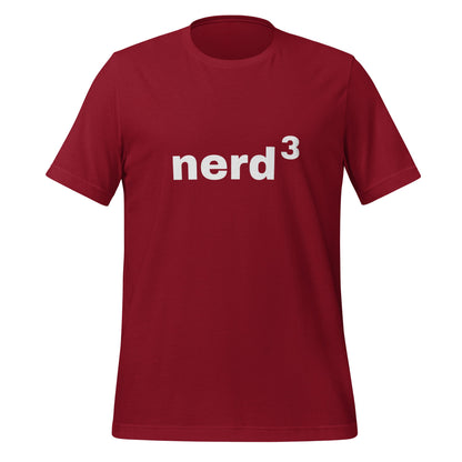 Product mockup photo of the Nerd Cubed T Shirt (unisex) Cardinal / M.
