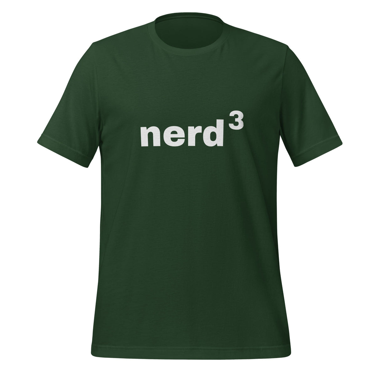 Product mockup photo of the Nerd Cubed T Shirt (unisex) Forest / M.