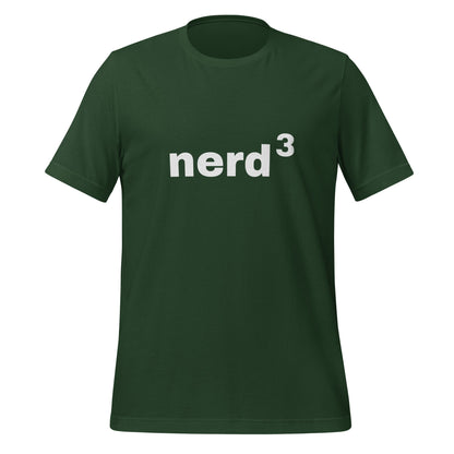 Product mockup photo of the Nerd Cubed T Shirt (unisex) Forest / M.