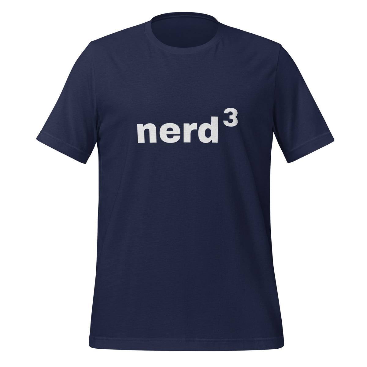 Product mockup photo of the Nerd Cubed T Shirt (unisex) Navy / M.